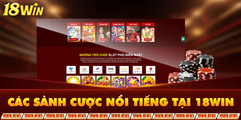 Các sảnh cược nổi tiếng tại 18WIN